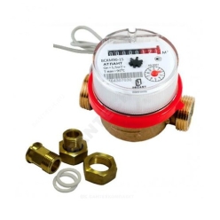 СЧЁТЧИК Г/В И Х/В КРЫЛЬЧАТЫЙ ОДНОСТРУЙНЫЙ ДУ 15 РУ16 90С L=80ММ РЕЗЬБА ИМПУЛЬСНЫЙ В/К ВСКМ-15 ДГ ПК ПРИБОР 02-15-254