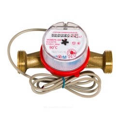 СЧЁТЧИК Г/В И Х/В КРЫЛЬЧАТЫЙ ОДНОСТРУЙНЫЙ ДУ 20 РУ16 90С РЕЗЬБА ИМПУЛЬСНЫЙ ЭКОМЕРА