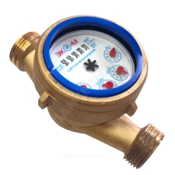 СЧЁТЧИК Х/В КРЫЛЬЧАТЫЙ ОДНОСТРУЙНЫЙ БЕЗ ГЛИЦЕРИНА ДУ 20 РУ16 40С L=130ММ РЕЗЬБА В/К ЭКОМЕРА