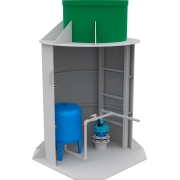 Кессон VODOS GRAY TYPE 1 (125-140) с гильзой, лестницей + крышка утеплитель (DxH мм, 960х2000)