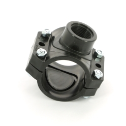 Врезка монтажная Unidelta зажим-В 63 x 1" 4 болта, для труб ПНД