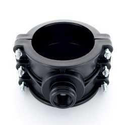 Врезка монтажная Unidelta зажим-В 125 x 1" 4 болта, для труб ПНД полипропилен PP-B