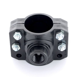 Врезка монтажная Unidelta зажим-В 50 x 1/2" 4 болта, для труб ПНД полипропилен PP-B