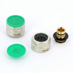 Соединитель обжим-В никелированный для трубы RAUTITAN stabil REHAU 3/4"х20(2,9)